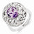 Sterling Silver Pink Quartz and Diamond Ring