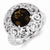 Sterling Silver Smokey Quartz and Diamond Ring