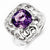 Sterling Silver Amethyst and Diamond Ring