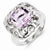 Sterling Silver Pink Quartz and Diamond Ring