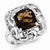 Sterling Silver Smokey Quartz and Diamond Ring
