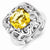 Sterling Silver Whiskey Quartz and Diamond Ring