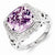 Sterling Silver Pink Quartz and Diamond Ring