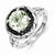 Sterling Silver Green Quartz and Black Diamond Ring