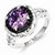 Sterling Silver Amethyst and Black Diamond Ring