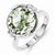 Sterling Silver Green Quartz and Diamond Ring