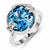 Sterling Silver Blue Topaz and Diamond Ring