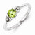 Sterling Silver w/Rhodium Plated Diamond and Peridot Round Ring