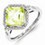 Sterling Silver Diamond & Lemon Quartz Square Ring