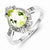 Sterling Silver Diamond & Lemon Quartz Teardrop Ring