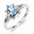 Sterling Silver Diamond & Light Blue Topaz Ring