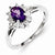 Sterling Silver Diamond & Amethyst Ring