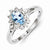 Sterling Silver Diamond & Light Blue Topaz Ring