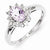 Sterling Silver Diamond & Pink Quartz Ring