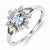 Sterling Silver Diamond & Light Blue Topaz Ring