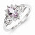 Sterling Silver Diamond & Pink Quartz Ring