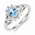 Sterling Silver Diamond & Light Blue Topaz Ring