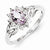 Sterling Silver Diamond & Pink Quartz Ring