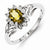 Sterling Silver Diamond & Whiskey Quartz Ring