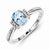 Sterling Silver Diamond & Light Blue Topaz Ring
