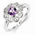 Sterling Silver Diamond & Amethyst Ring