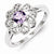 Sterling Silver Diamond & Pink Amethyst Ring