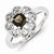 Sterling Silver Diamond & Smoky Quartz Ring
