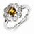 Sterling Silver Diamond & Whiskey Quartz Ring