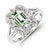 Sterling Silver Diamond & Green Amethyst Ring