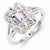 Sterling Silver Diamond & Pink Quartz Ring