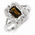 Sterling Silver Diamond & Smoky Quartz Ring