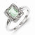 Sterling Silver Diamond & Green Amethyst Ring