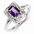 Sterling Silver Diamond & Amethyst Ring