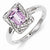 Sterling Silver Diamond & Pink Quartz Ring