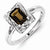 Sterling Silver Diamond & Smoky Quartz Ring