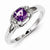 Sterling Silver Diamond & Amethyst Ring