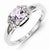 Sterling Silver Diamond & Pink Amethyst Ring