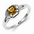 Sterling Silver Diamond & Whiskey Quartz Ring