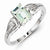 Sterling Silver Diamond & Green Amethyst Ring