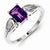 Sterling Silver Diamond & Amethyst Ring