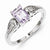 Sterling Silver Diamond & Pink Amethyst Ring
