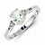 Sterling Silver Diamond & Green Amethyst Ring