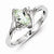Sterling Silver Diamond & Green Amethyst Ring