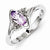 Sterling Silver Diamond & Pink Amethyst Ring