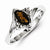 Sterling Silver Diamond & Smoky Quartz Ring