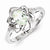 Sterling Silver Diamond & Green Amethyst Ring