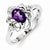 Sterling Silver Diamond & Amethyst Ring