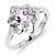 Sterling Silver Diamond & Pink Quartz Ring