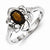 Sterling Silver Diamond & Smoky Quartz Ring