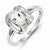 Sterling Silver Diamond & Green Amethyst Ring